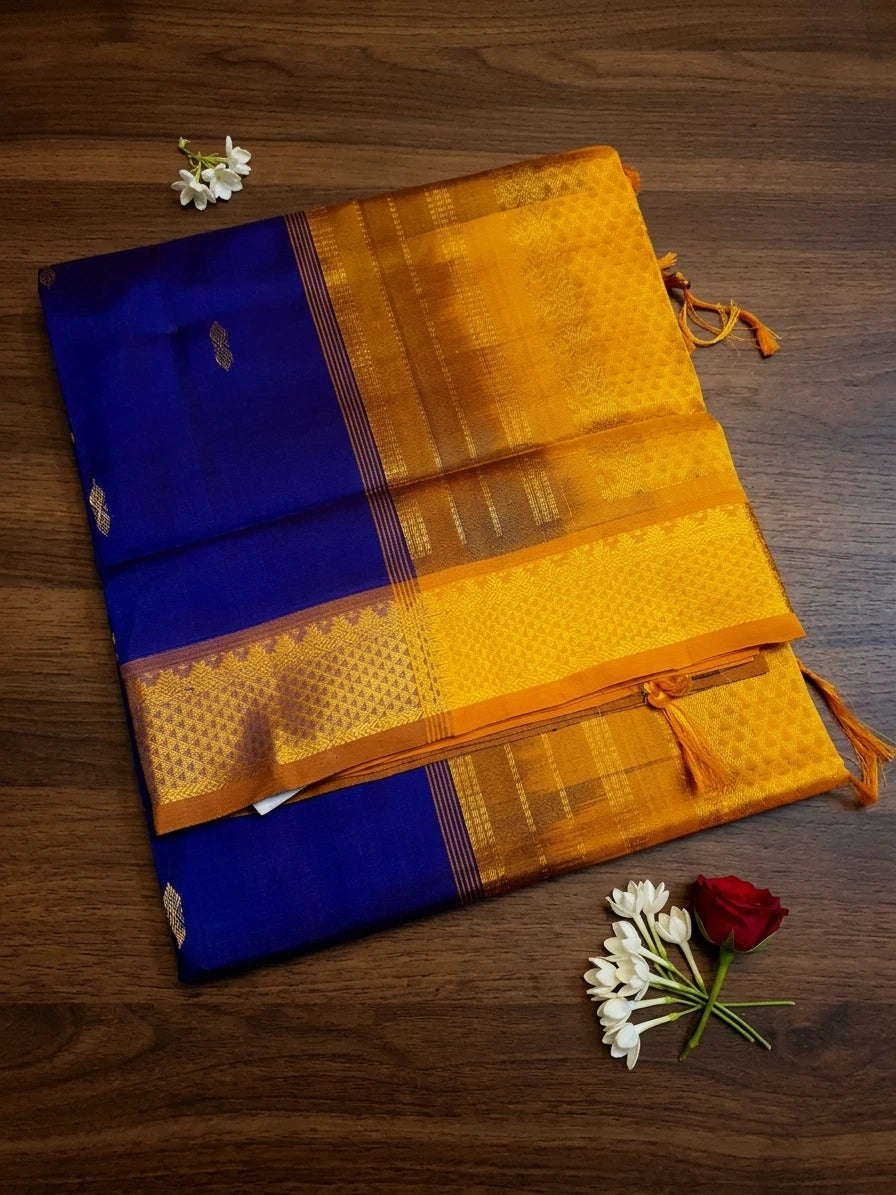Handloom Silkcotton - Royal Blue