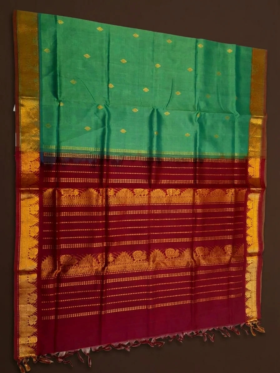 Handloom Silkcotton - Teal Green