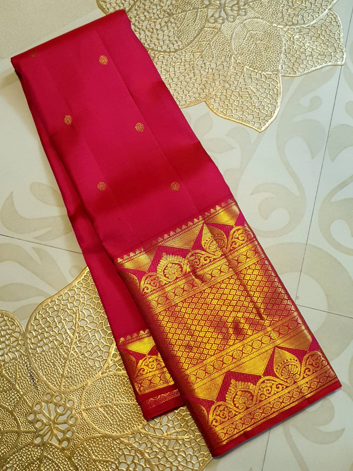 2Gram Pure Kanjivaram Silk Saree - Pink | Silkmark Certified