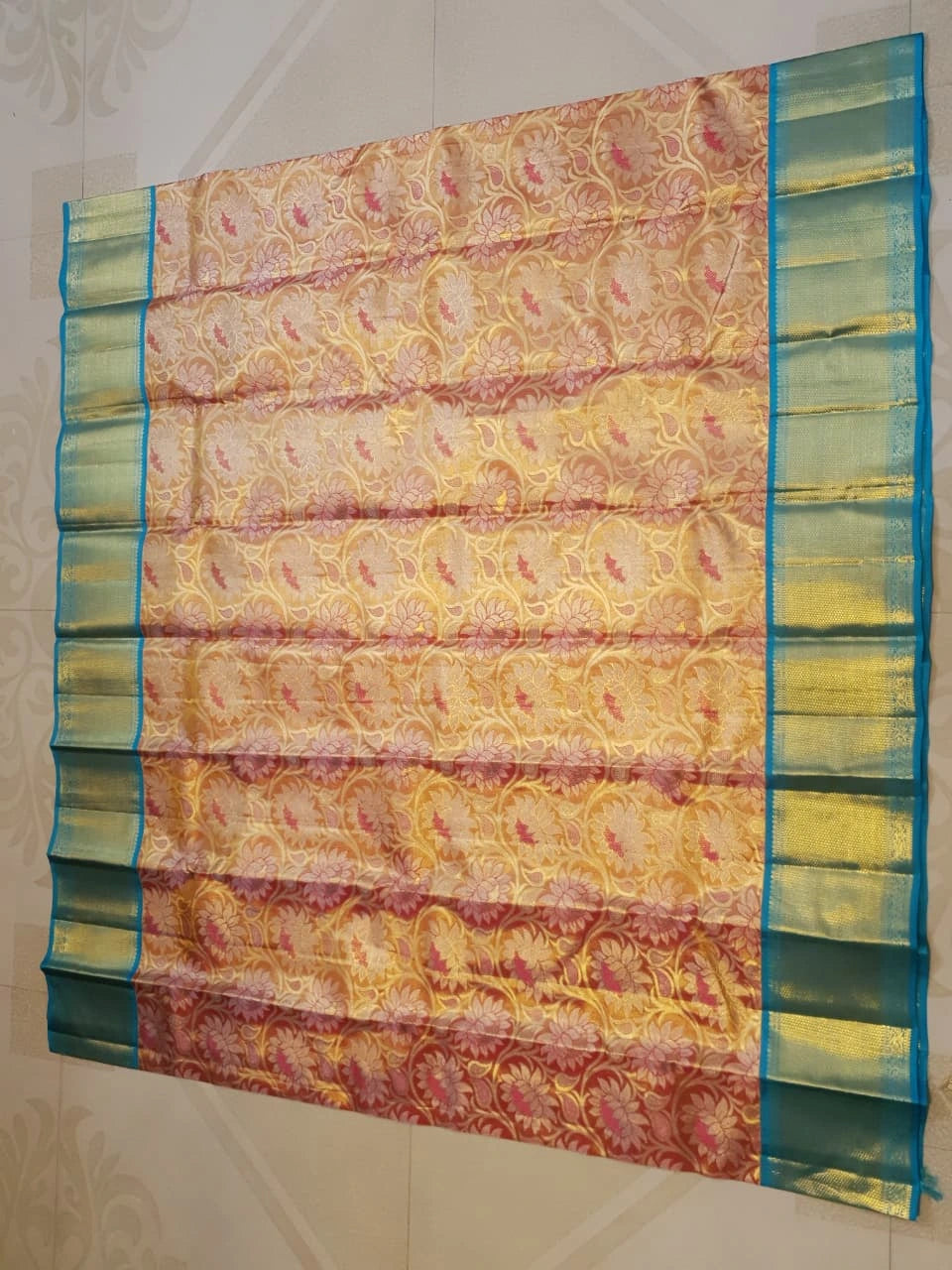 2G Pure Korvai Tissue Kanjivaram Silk Saree Golden Tissue Silk Saree | SILKMARK CERTIFIED
