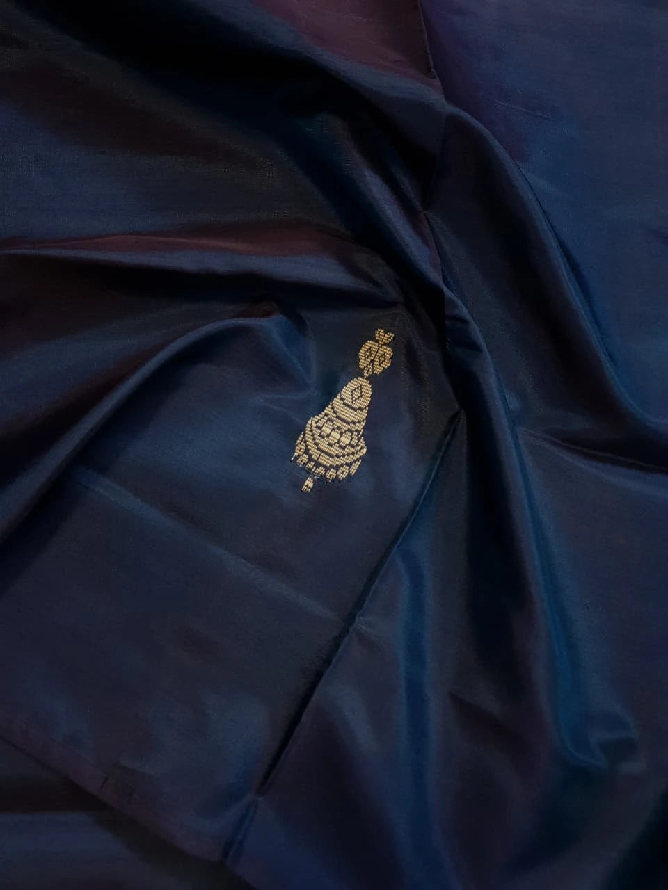 Banana Pith Handloom Silk Saree - Blue