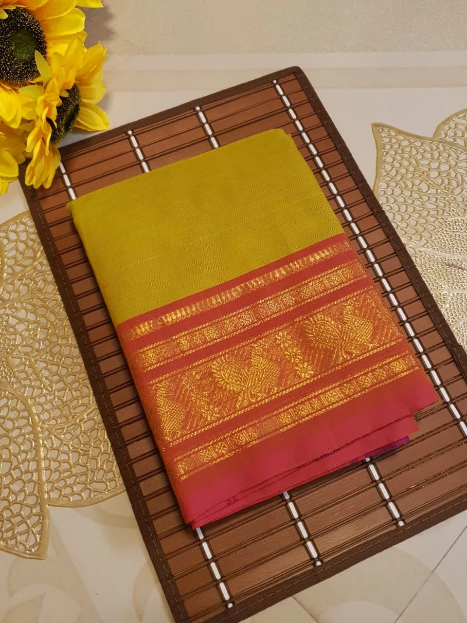 Pure Kanchi Cotton Saree - Green