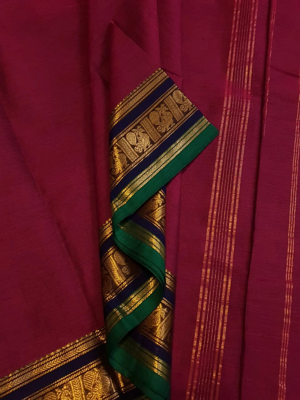 Pure Kanchi Cotton Saree - Maroon