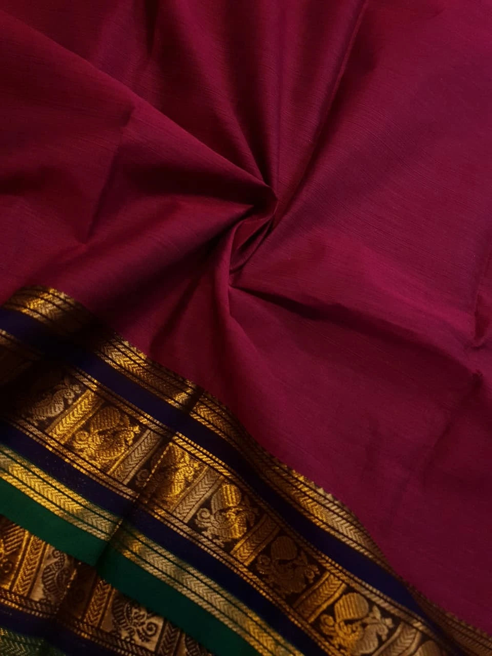 Pure Kanchi Cotton Saree - Maroon