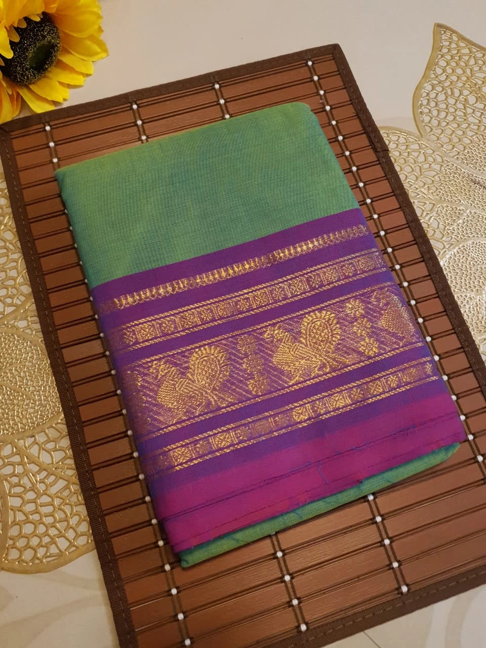 Pure Kanchi Cotton Saree - Green
