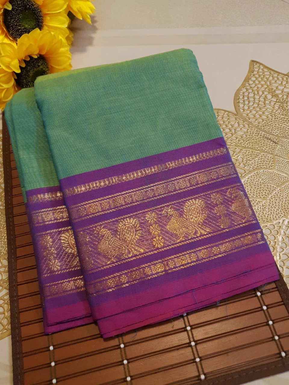 Pure Kanchi Cotton Saree - Green