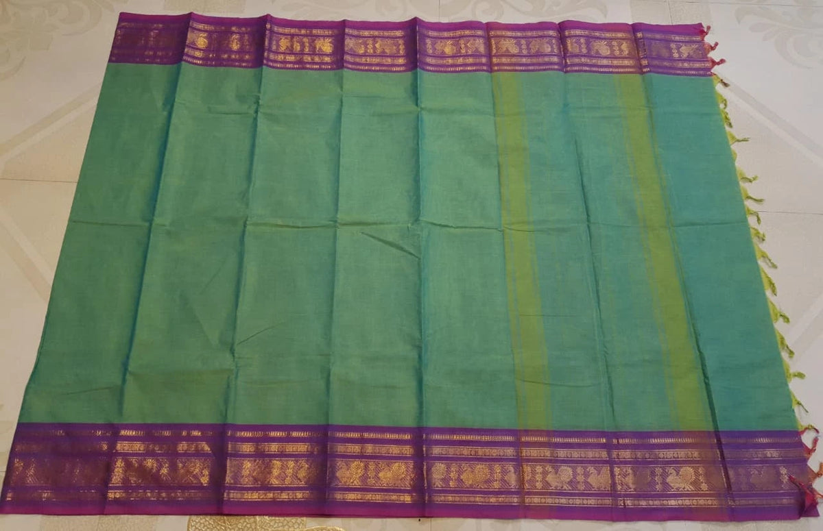 Pure Kanchi Cotton Saree - Green