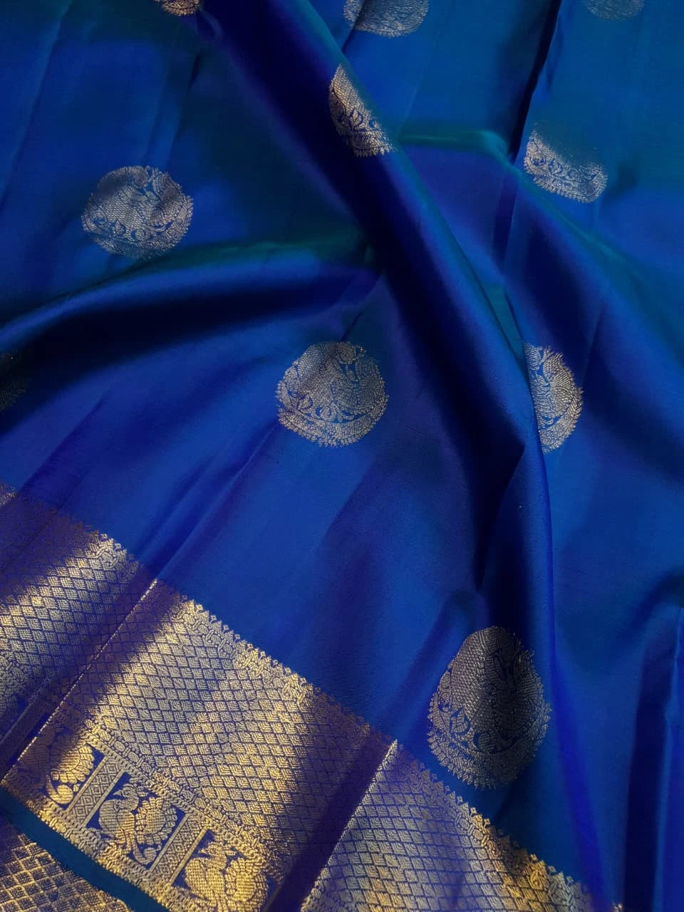 2Gram Pure Kanjivaram Silk Saree - Blue | Silkmark Certified