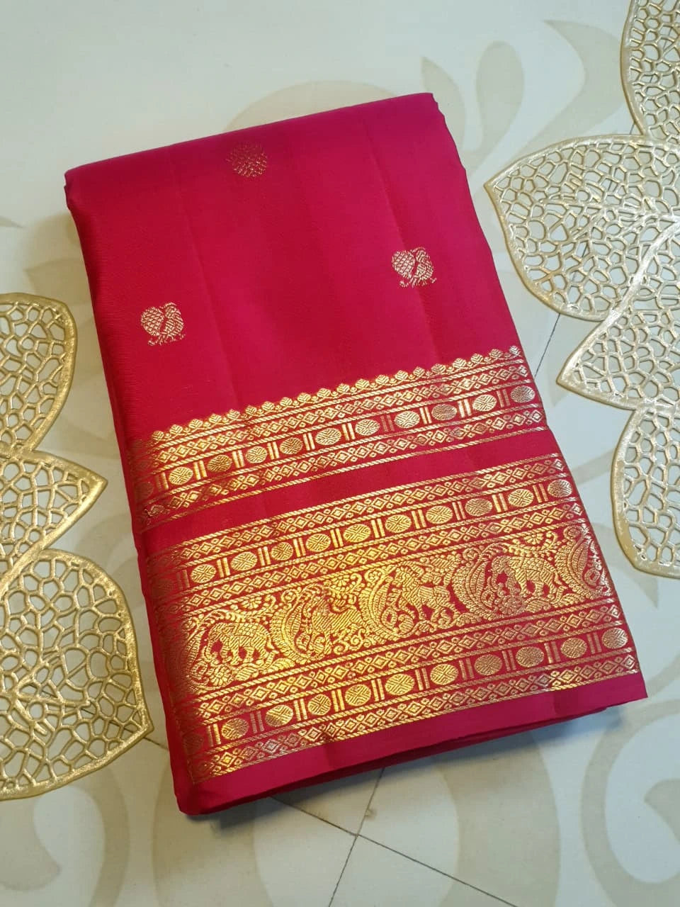 2Gram Pure Kanjivaram Silk Saree - Pink | Silkmark Certified
