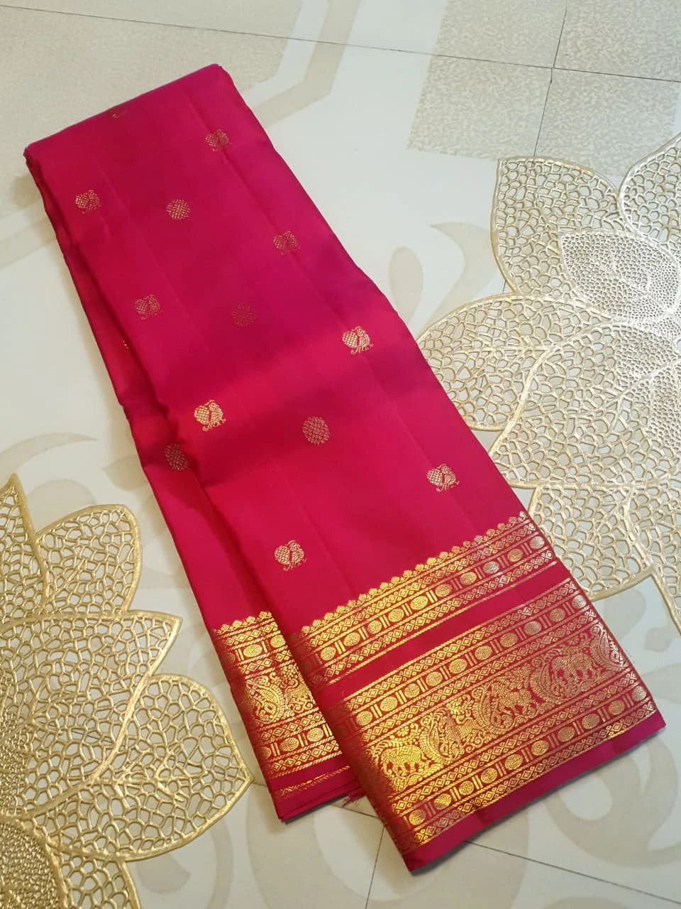 2Gram Pure Kanjivaram Silk Saree - Pink | Silkmark Certified