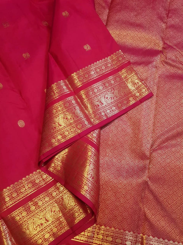 2Gram Pure Kanjivaram Silk Saree - Pink | Silkmark Certified