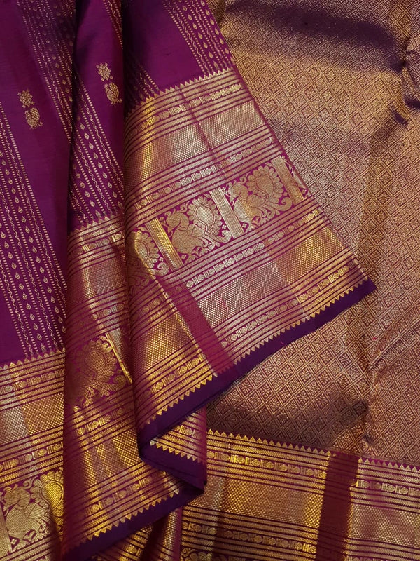 2Gram Pure Kanjivaram Silk Saree - Purple | Silkmark Certified