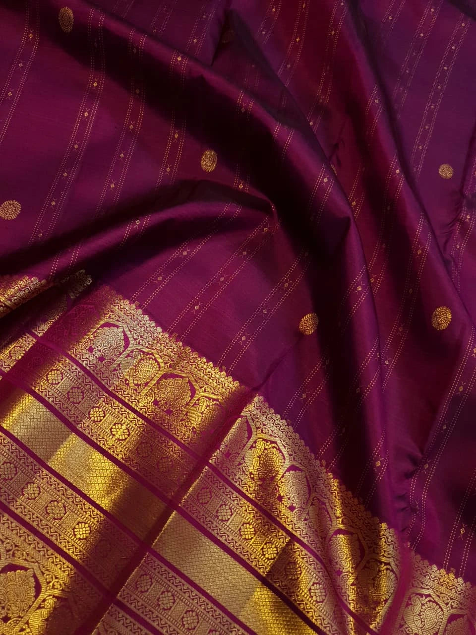 2Gram Pure Kanjivaram Silk Saree - Purple | Silkmark Certified
