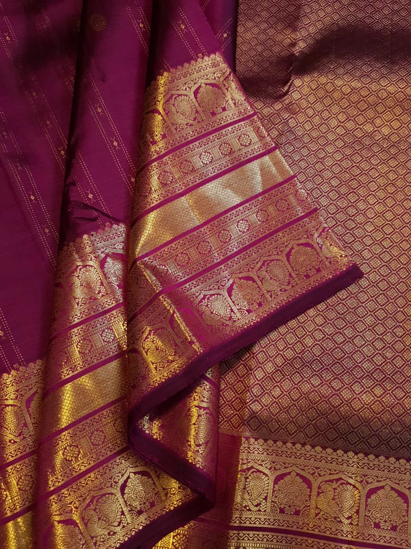 2Gram Pure Kanjivaram Silk Saree - Purple | Silkmark Certified