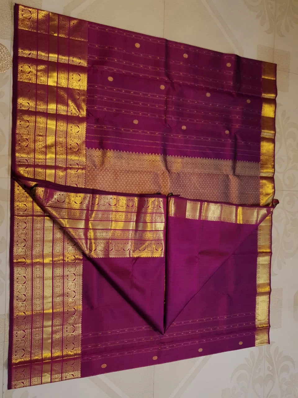 2Gram Pure Kanjivaram Silk Saree - Purple | Silkmark Certified