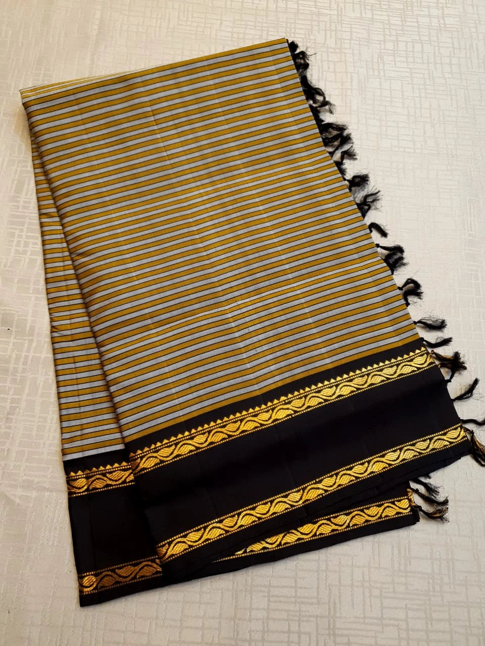 Handloom Silkcotton - Silver Grey