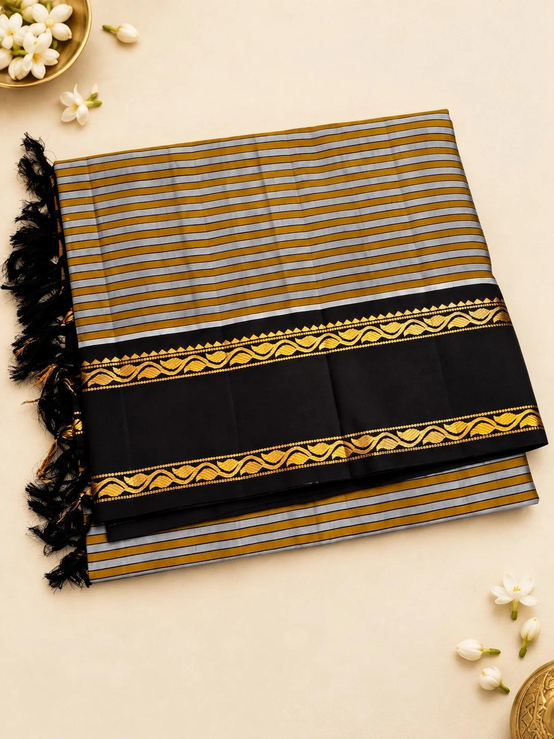Handloom Silkcotton - Silver Grey