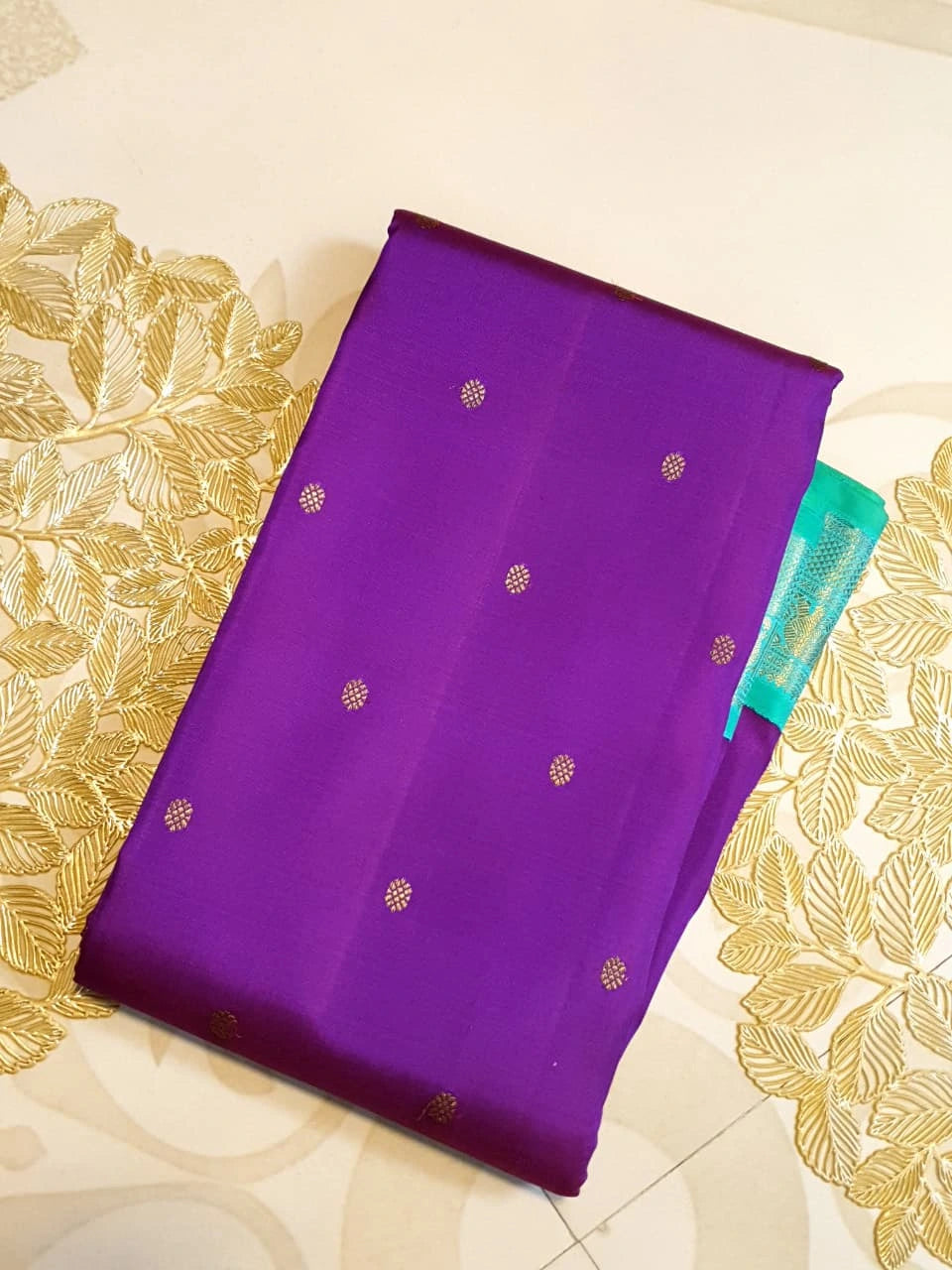 3G Pure Zari Kanjivaram Silk Saree in Royal Purple | Silkmark Certified