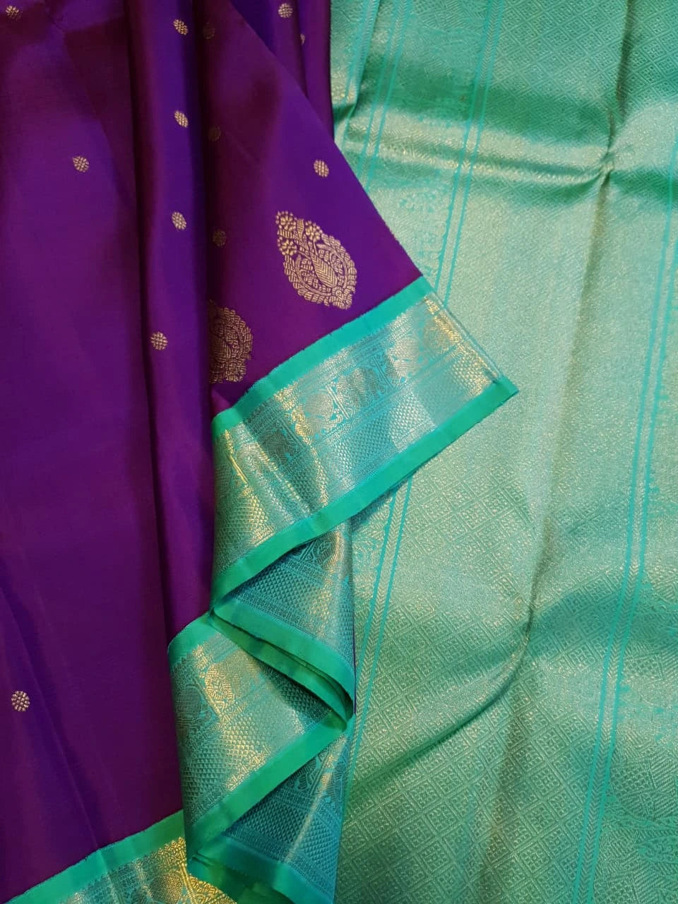 3G Pure Zari Kanjivaram Silk Saree in Royal Purple | Silkmark Certified