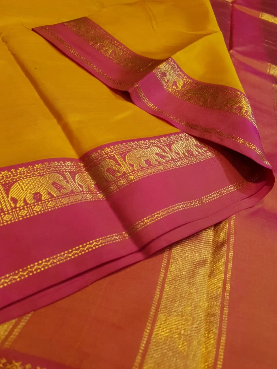 Lightweight Kanjivaram Silk - Mango Yellow