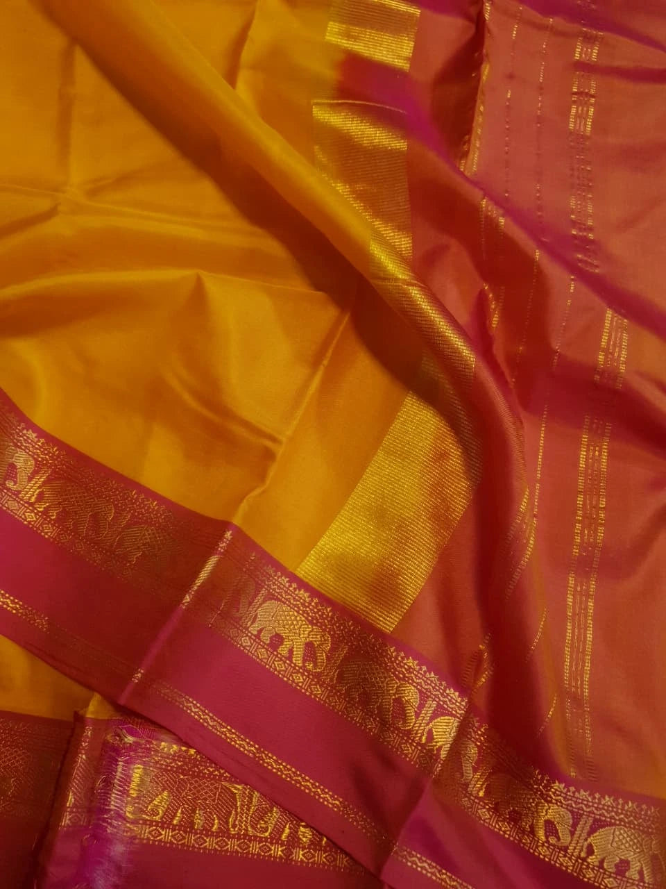 Lightweight Kanjivaram Silk - Mango Yellow