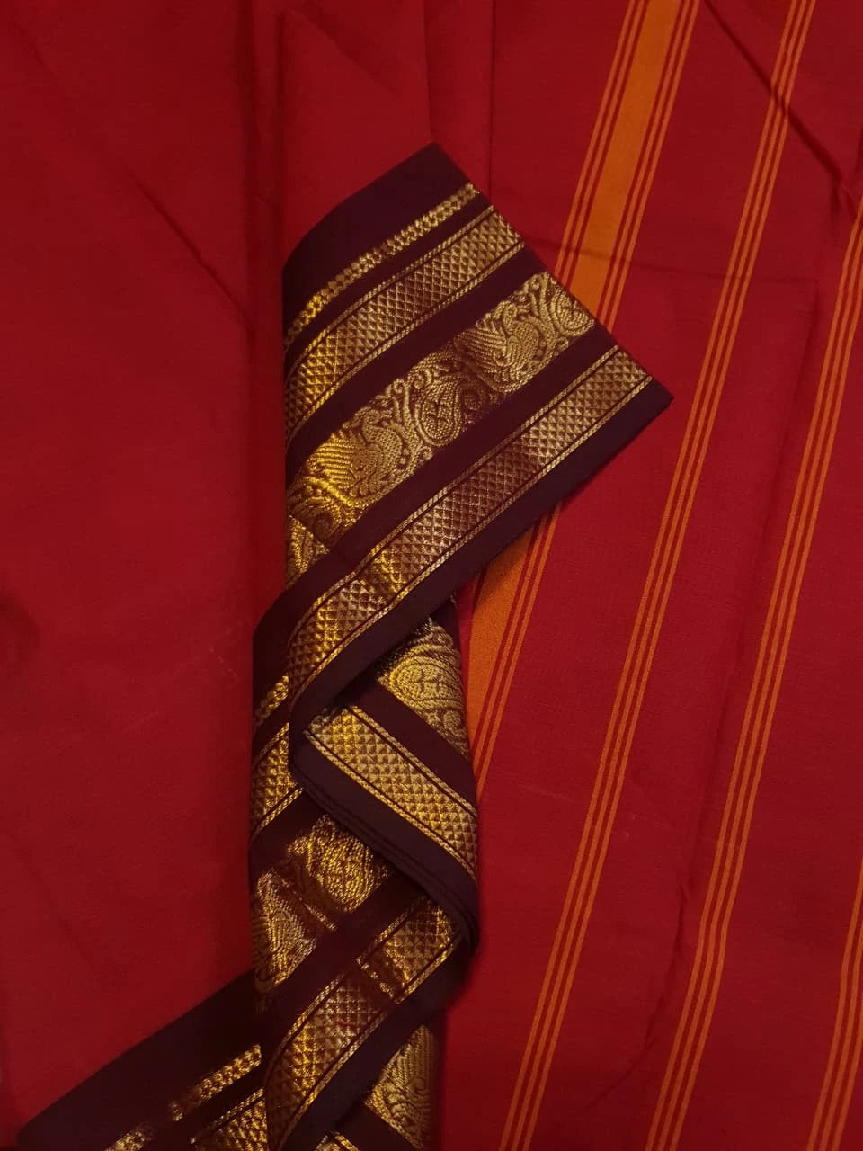 Pure Kanchi Cotton Saree - Maroon