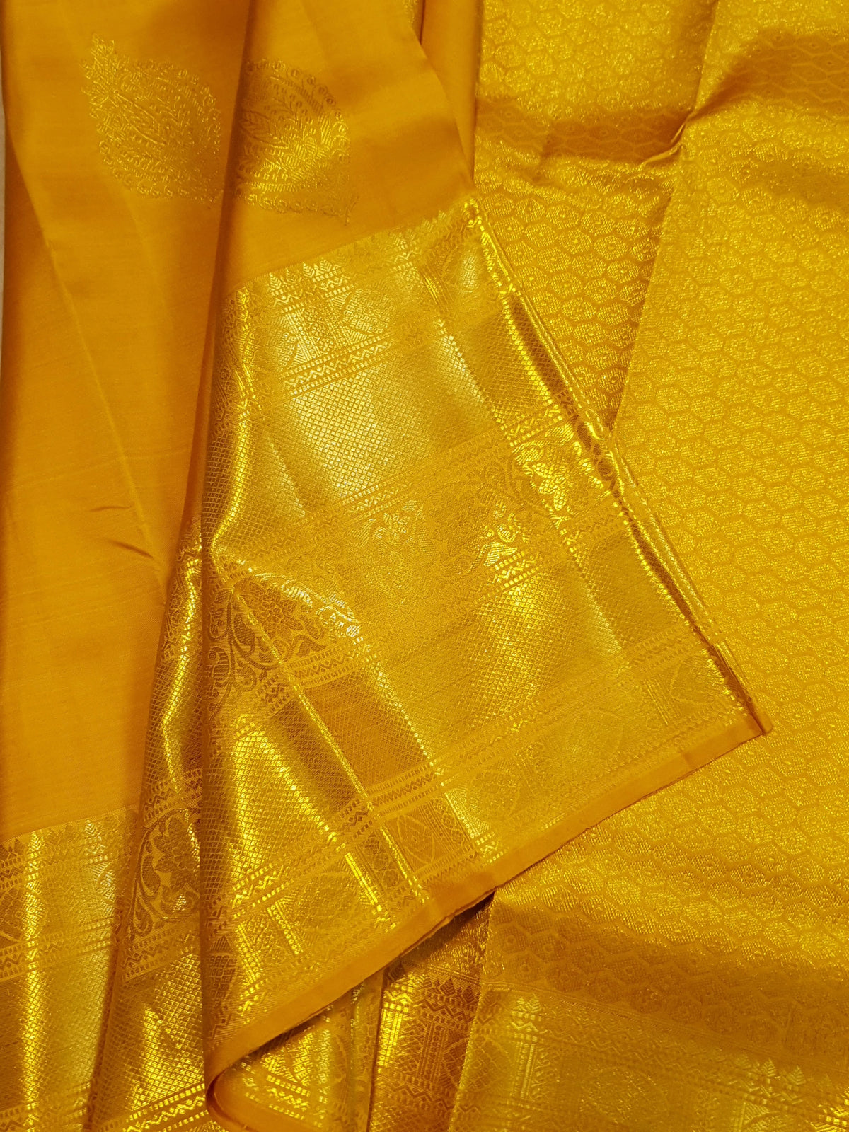 2Gram Pure Kanjivaram Silk Saree - Yellow | Silkmark Certified