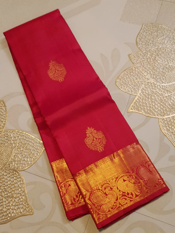 2Gram Pure Kanjivaram Silk Saree - Red | Silkmark Certified