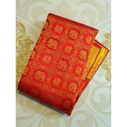 Pure Kanjivaram Silk Saree  - Red