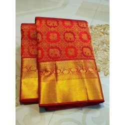 Pure Kanjivaram Silk Saree  - Red