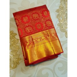Pure Kanjivaram Silk Saree  - Red