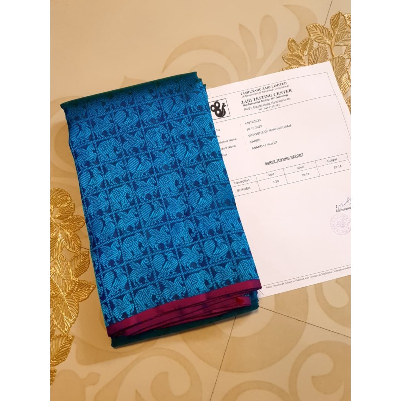 3Gram Pure Zari Kanjivaram Silk Saree