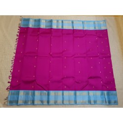 4Gram Pure Zari Kanjivaram Silk Saree - Vadamlli rose - pastel blue