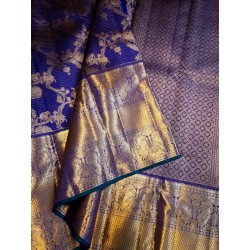 Pure Kanjivaram Silk Saree  - Blue
