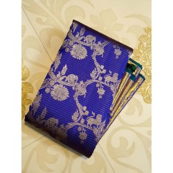 Pure Kanjivaram Silk Saree  - Blue