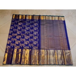 Pure Kanjivaram Silk Saree  - Blue