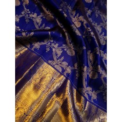 Pure Kanjivaram Silk Saree  - Blue