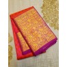 Pure Kanjivaram Silk Saree  - Pink With Orange