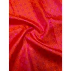 Pure Kanjivaram Silk Saree  - Pink With Orange