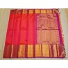 Pure Kanjivaram Silk Saree  - Pink With Orange
