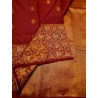 Pure Kanjivaram Silk Saree  - Maroon- Turning Border