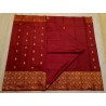 Pure Kanjivaram Silk Saree  - Maroon- Turning Border