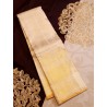 Pure Kanjivaram Silk Saree - Offwhite with sandal