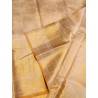 Pure Kanjivaram Silk Saree - Offwhite with sandal