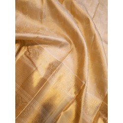 Pure Kanjivaram Silk Saree - Offwhite with sandal