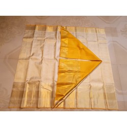Pure Kanjivaram Silk Saree - Offwhite with sandal