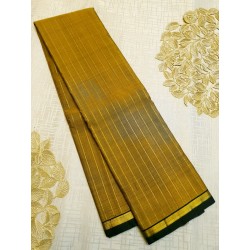 Pure Kanjivaram Silk Saree - Henna Green with Black