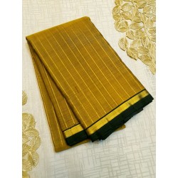 Pure Kanjivaram Silk Saree - Henna Green with Black