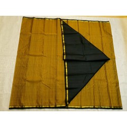 Pure Kanjivaram Silk Saree - Henna Green with Black