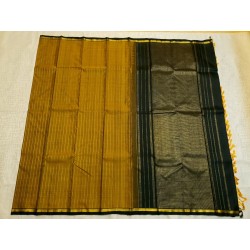 Pure Kanjivaram Silk Saree - Henna Green with Black